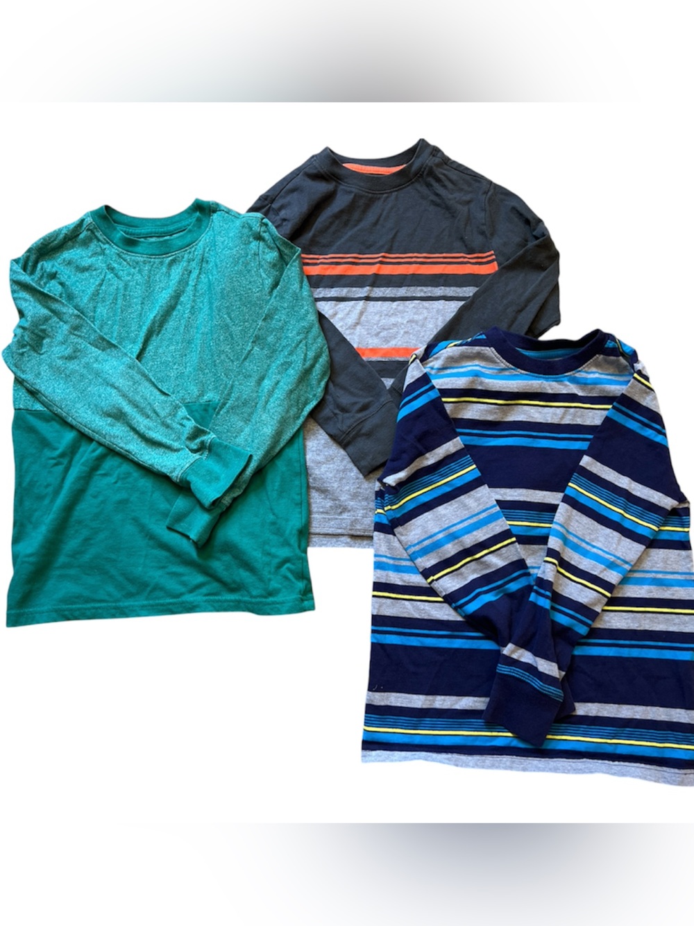 Boys Cat & Jack Shirts Size S 6/7 Bundle Lot of 3 Long Sleeve Striped Tops